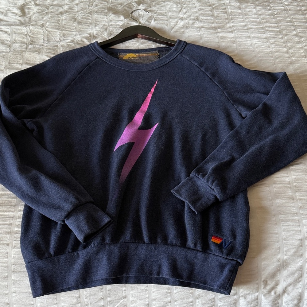 Aviator nation Navy Blue Lightning Bolt Sweater